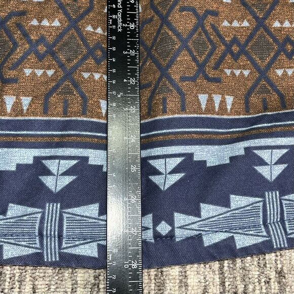 St John‘s Bay Men’s Size Small Outdoor Jacket Shearling Lined‎ Brown Blue Aztec - Picture 8 of 8